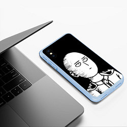 Чехол iPhone XS Max матовый ONE-PUNCH MAN, цвет: 3D-голубой — фото 2