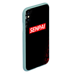 Чехол iPhone XS Max матовый СЕМПАЙ - SENPAI, цвет: 3D-мятный — фото 2