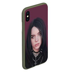 Чехол iPhone XS Max матовый BILLIE EILISH, цвет: 3D-темно-зеленый — фото 2