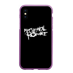 Чехол iPhone XS Max матовый My Chemical Romance spider, цвет: 3D-фиолетовый