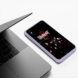 Чехол iPhone XS Max матовый Slipknot, цвет: 3D-светло-сиреневый — фото 2