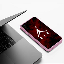 Чехол iPhone XS Max матовый MICHAEL JORDAN, цвет: 3D-розовый — фото 2