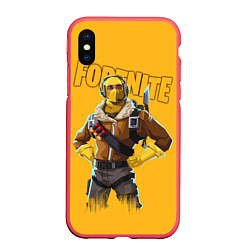 Чехол iPhone XS Max матовый Fortnite, цвет: 3D-красный