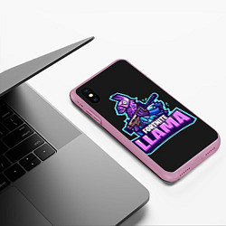 Чехол iPhone XS Max матовый Fortnite LLAMA, цвет: 3D-розовый — фото 2