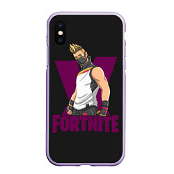 Чехол iPhone XS Max матовый Fortnite, цвет: 3D-светло-сиреневый