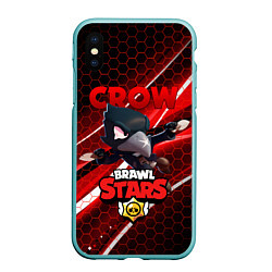 Чехол iPhone XS Max матовый BRAWL STARS CROW, цвет: 3D-мятный