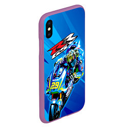 Чехол iPhone XS Max матовый Suzuki MotoGP, цвет: 3D-фиолетовый — фото 2