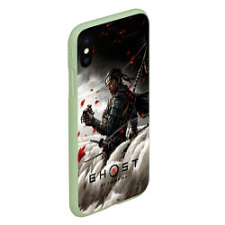 Чехол iPhone XS Max матовый Ghost of Tsushima, цвет: 3D-салатовый — фото 2