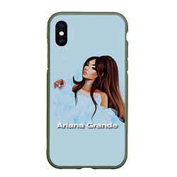 Чехол iPhone XS Max матовый Ariana Grande Ариана Гранде, цвет: 3D-темно-зеленый