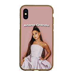 Чехол iPhone XS Max матовый Ariana Grande Ариана Гранде, цвет: 3D-коричневый