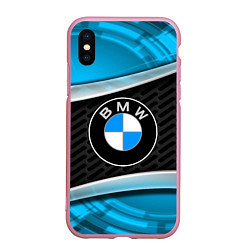 Чехол iPhone XS Max матовый BMW, цвет: 3D-розовый