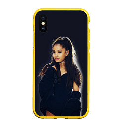 Чехол iPhone XS Max матовый Ariana Grande Ариана Гранде, цвет: 3D-желтый