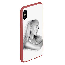 Чехол iPhone XS Max матовый Ariana Grande Ариана Гранде, цвет: 3D-красный — фото 2