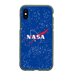 Чехол iPhone XS Max матовый NASA, цвет: 3D-темно-зеленый