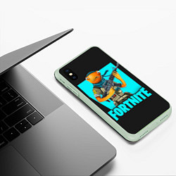 Чехол iPhone XS Max матовый Fortnite, цвет: 3D-салатовый — фото 2