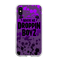 Чехол iPhone XS Max матовый Droppin Boys, цвет: 3D-белый