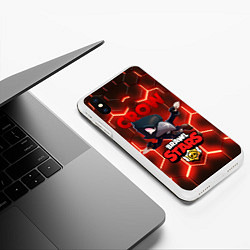 Чехол iPhone XS Max матовый BRAWL STARS CROW, цвет: 3D-белый — фото 2