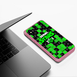 Чехол iPhone XS Max матовый BRAWL STARS, цвет: 3D-малиновый — фото 2