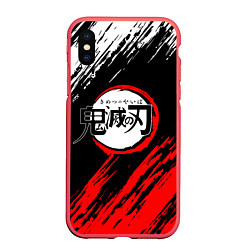 Чехол iPhone XS Max матовый KIMETSU NO YAIBA, цвет: 3D-красный