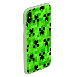 Чехол iPhone XS Max матовый MINECRAFT, цвет: 3D-салатовый — фото 2