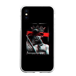 Чехол iPhone XS Max матовый Король, цвет: 3D-белый