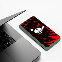 Чехол iPhone XS Max матовый MONOKUMA, цвет: 3D-темно-зеленый — фото 2