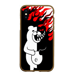 Чехол iPhone XS Max матовый MONOKUMA, цвет: 3D-коричневый