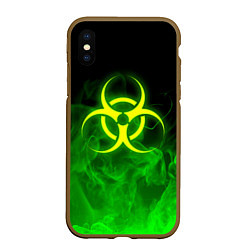 Чехол iPhone XS Max матовый BIOHAZARD, цвет: 3D-коричневый