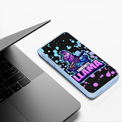 Чехол iPhone XS Max матовый Fortnite LLAMA, цвет: 3D-голубой — фото 2