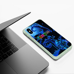 Чехол iPhone XS Max матовый Terraria, цвет: 3D-салатовый — фото 2