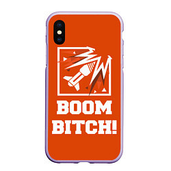 Чехол iPhone XS Max матовый Boom Bitch!, цвет: 3D-светло-сиреневый