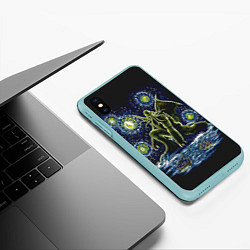 Чехол iPhone XS Max матовый Ктулху, цвет: 3D-мятный — фото 2
