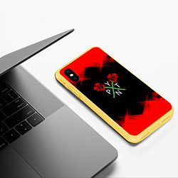 Чехол iPhone XS Max матовый ТИКТОКЕР - PAYTON MOORMEIE, цвет: 3D-желтый — фото 2