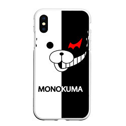 Чехол iPhone XS Max матовый MONOKUMA, цвет: 3D-белый