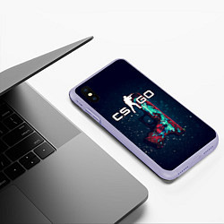 Чехол iPhone XS Max матовый Counter Strike, цвет: 3D-светло-сиреневый — фото 2