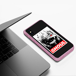 Чехол iPhone XS Max матовый Tokyo Ghoul, цвет: 3D-розовый — фото 2