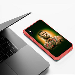 Чехол iPhone XS Max матовый Conor McGregor, цвет: 3D-красный — фото 2