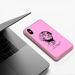 Чехол iPhone XS Max матовый LIL PEEP, цвет: 3D-малиновый — фото 2