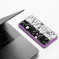 Чехол iPhone XS Max матовый LIL PEEP LOGOBOMBING, цвет: 3D-фиолетовый — фото 2