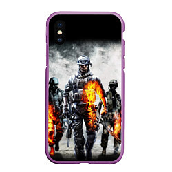 Чехол iPhone XS Max матовый Battlefield, цвет: 3D-фиолетовый