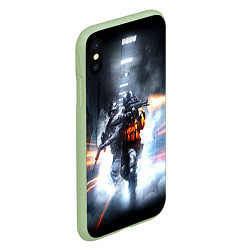 Чехол iPhone XS Max матовый Battlefield, цвет: 3D-салатовый — фото 2