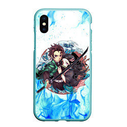 Чехол iPhone XS Max матовый KIMETSU NO YAIBA, цвет: 3D-мятный