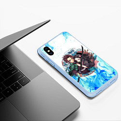 Чехол iPhone XS Max матовый KIMETSU NO YAIBA, цвет: 3D-голубой — фото 2