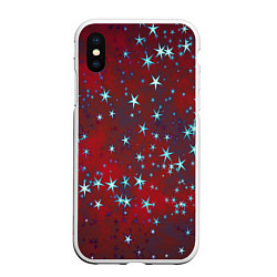 Чехол iPhone XS Max матовый Звезды, цвет: 3D-белый