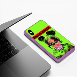 Чехол iPhone XS Max матовый Billie Eilish, цвет: 3D-фиолетовый — фото 2