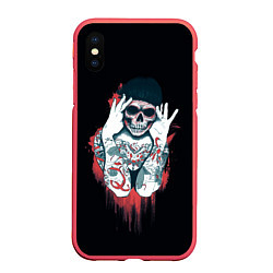 Чехол iPhone XS Max матовый Tatto Girls, цвет: 3D-красный