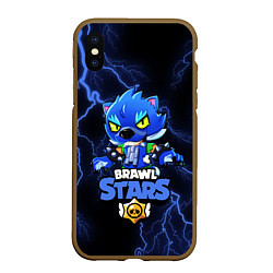 Чехол iPhone XS Max матовый Brawl Stars LEON, цвет: 3D-коричневый