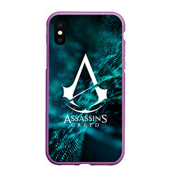 Чехол iPhone XS Max матовый ASSASSINS CREED, цвет: 3D-фиолетовый