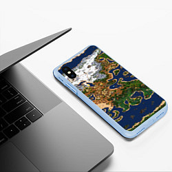 Чехол iPhone XS Max матовый HEROES 3 КАРТА, цвет: 3D-голубой — фото 2