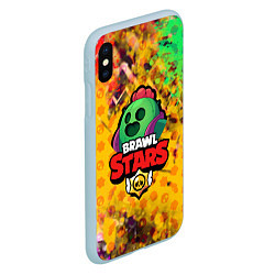 Чехол iPhone XS Max матовый BRAWL STARS:SPIKE, цвет: 3D-голубой — фото 2